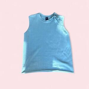 Gap 2004 Y2K Powder Blue Sleeveless Versatile Sweater with Bow